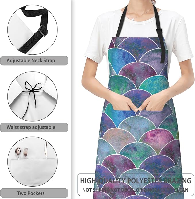 Apron, Stocking Stuffers Bib Apron with Adjustable Neck for Women, Suitable for Home Kitchen Cooking Apron - Image 3