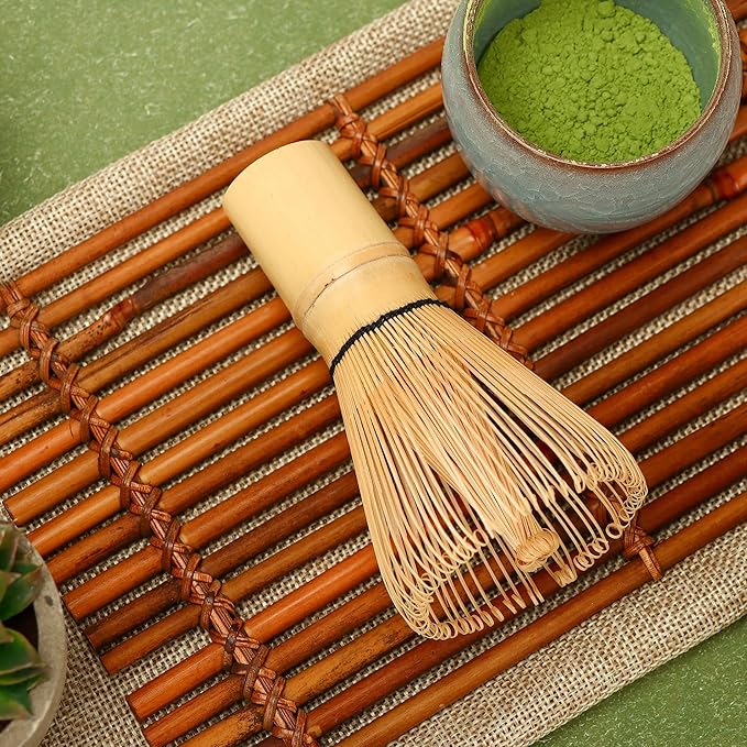 Handcrafted Bamboo Matcha Whisk, Traditional Japanese Chasen Matcha Stirrer, 100% Handmade from natural Bamboo (2Pcs)