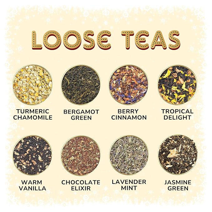 BREWIX, 2025 Advent Calendar Loose Tea Set | 24 Delightful Black & Green Tea Infusions in Golden Tin Caddies - Holiday Gift Box | Advent Calendar 2025 for Adults | Christmas Gift Idea for Tea Lovers, Christmas Countdown Set | Holiday Variety Sampler fo...