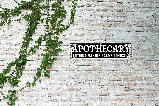 Vintage Tin Sign Retro Metal Apothecary Signs For Home Decor Stylish Wall Art Plaques Gift For Home Bathroom Kitchen And Gothic Wall Decor In Every Room 4x16 In