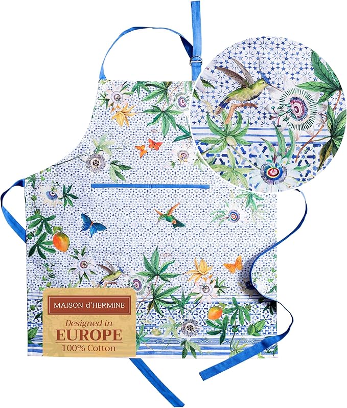 Maison d' Hermine 100% Cotton Apron for women with Pocket Kitchen Chef Apron for Men Cooking Mothers Day Gifts by MaisondHermine
