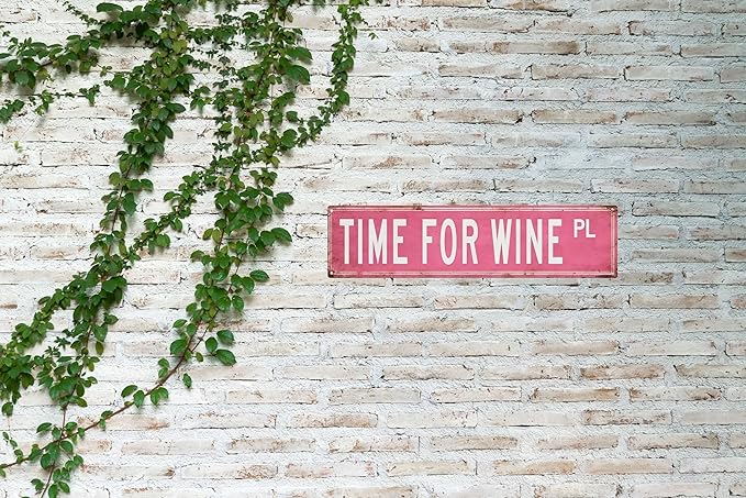 Vintage Tin Sign Retro Metal Time For Wine Signs For Home Decor Stylish Wall Art Plaques Gift For Home Bathroom Kitchen And Gothic Wall Decor In Every Room 4x16 In