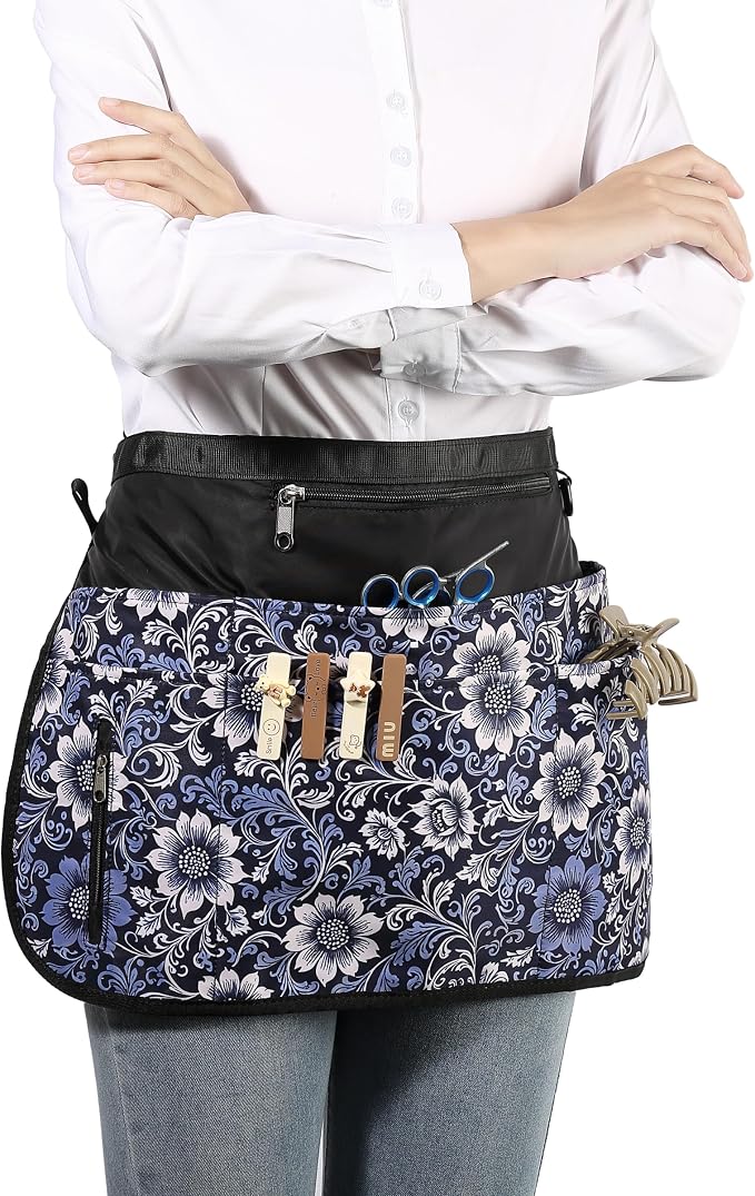Barber Apron with 7 Pockets, Hair Stylist Apron for Men Women, Waterproof and Bleach-proof Hairdresser Bag for Cosmetology - Image 2