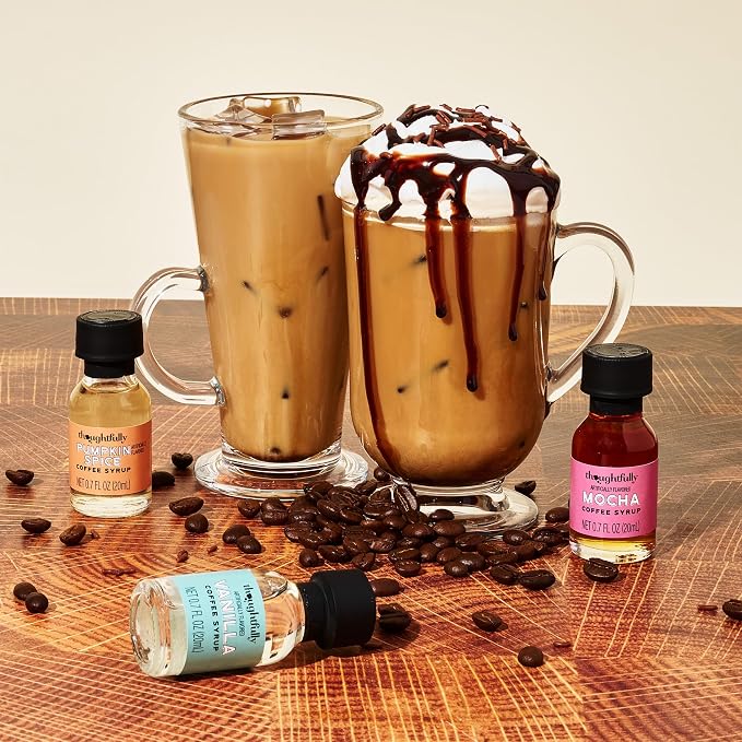 Thoughtfully Gourmet, Coffee Syrup Sampler Gift Set, Syrup Flavors Include Salted Caramel, Vanilla, Mocha, Hazelnut, Pumpkin Spice, & More, Set of 10 - Image 4