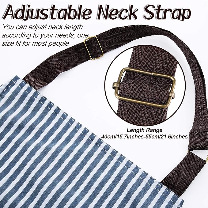 SATINIOR 3 Pcs Waterproof Kitchen Apron with 2 Pockets - Image 3