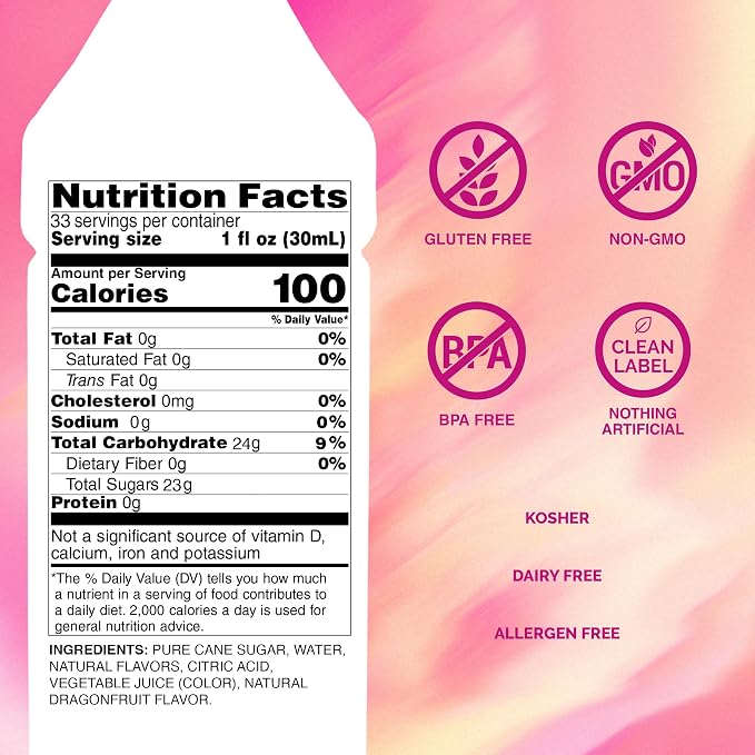 Monin - Dragon Fruit Syrup, Great for Cocktails and Teas, Gluten-Free, Non-GMO (1 Liter) - Image 2