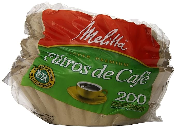 Melitta 8-12 Cup Basket Coffee Filters, Natural Brown, 200 Count (Pack of 8)