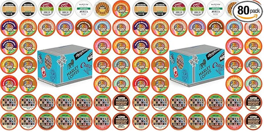 Flavored Decaf Coffee Pods Variety Package,Great Mix of Decaffeinated Coffee Pods Compatible with all Keurig K Cups Brewers,Bulk Pack,(Pack of 80)