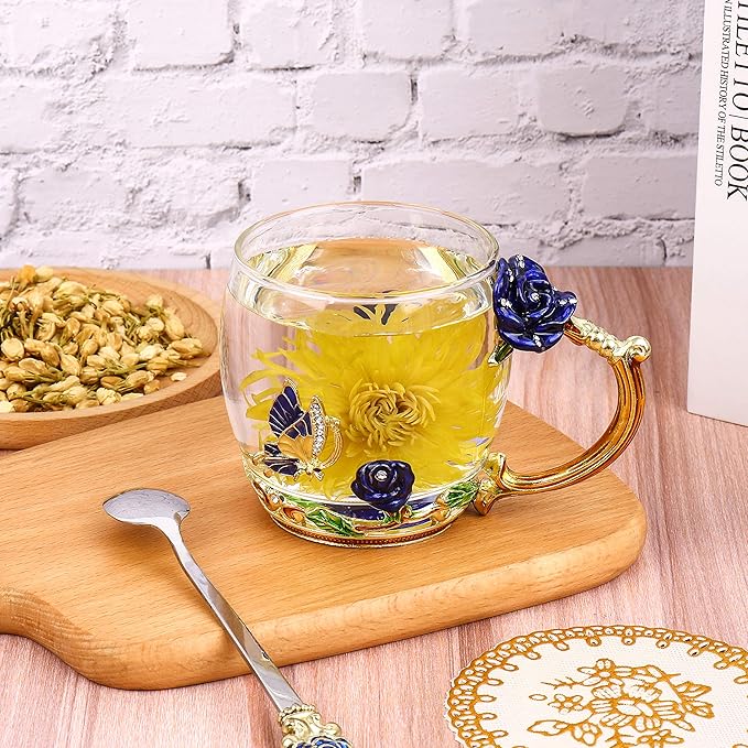 Gifts for Mom Women Valentines Day Gifts for Her Glass Coffee Enamels Mug Best Birthday Valentine's for Girlfriend Wife Mothers Day from Daughter Son Tea Cup Stocking Stuffers Christmas