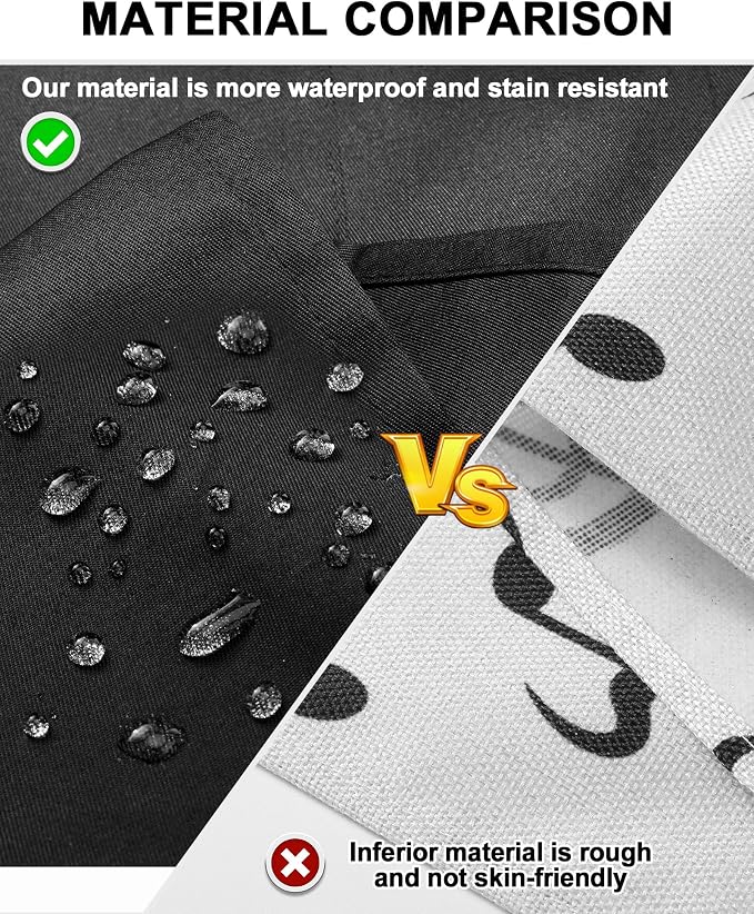 Xtinmee 4 Pcs Bistro Aprons 2 Pockets 32" Waterproof Half Waist Black | Server Aprons with 2 Pockets Unisex, Long Waist Ties, for Halloween Party Chef Waiter Bartender Cooking Restaurant Cafes - Image 5