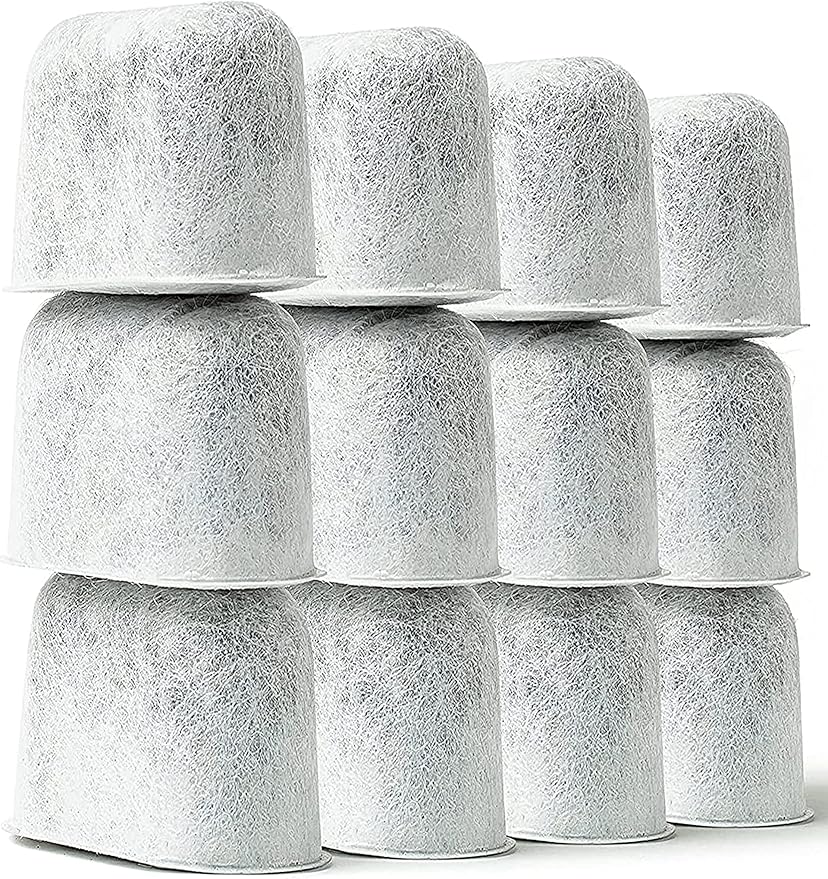 K&J 12-Pack Cuisinart® Coffee Filter Replacement Charcoal Water Filters for Coffee Makers - Fits all Cuisinart and Braun BrewSense Coffee Makers