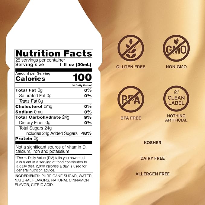 Monin - Cinnamon Syrup, Sweet and Spicy Taste of Cinnamon, Versatile Flavor, Natural Flavors, Great for Coffees, Cocoas, Ciders, and Cocktails, Non-GMO, Gluten-Free (750 ml) - Image 2