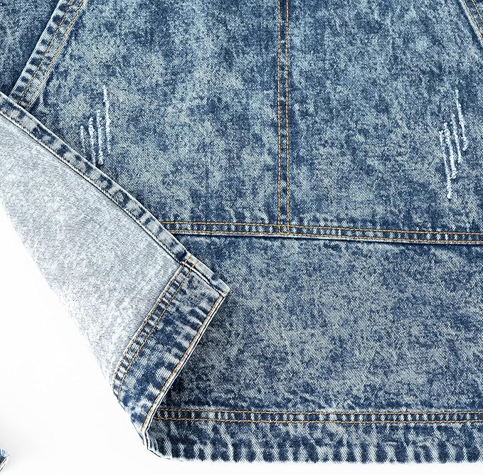 Jeanerlor - Cotton Tool Denim Work Apron with Convenient Pockets for Women Cross Straps & Adjustable(Denim Blue)