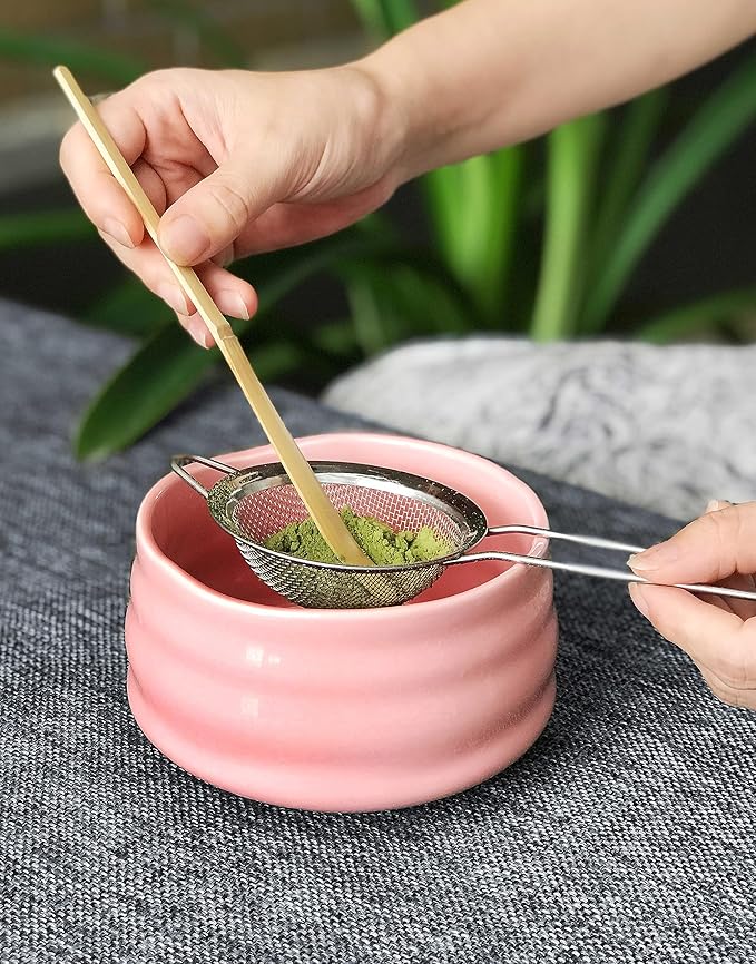 Ceramic Matcha Bowl, Handmade Japanese Green Tea Cup,Matcha Tea Whisk Bowl For Ceremony Chawan 500ml 17oz (Pink)