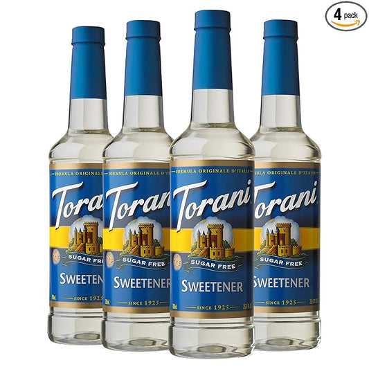 Torani Sugar Free Sweetener Syrup, 25.4 fl oz (Pack of 4)