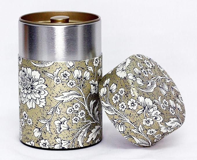 Tea Tin Canister: Florence Collection Long 5.3oz (150g) TSC-029, Japan