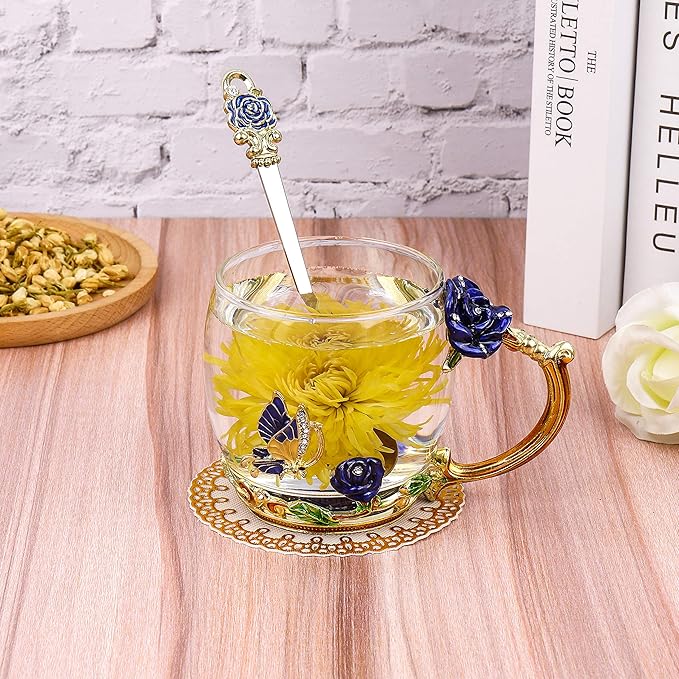 Gifts for Mom Women Valentines Day Gifts for Her Glass Coffee Enamels Mug Best Birthday Valentine's for Girlfriend Wife Mothers Day from Daughter Son Tea Cup Stocking Stuffers Christmas