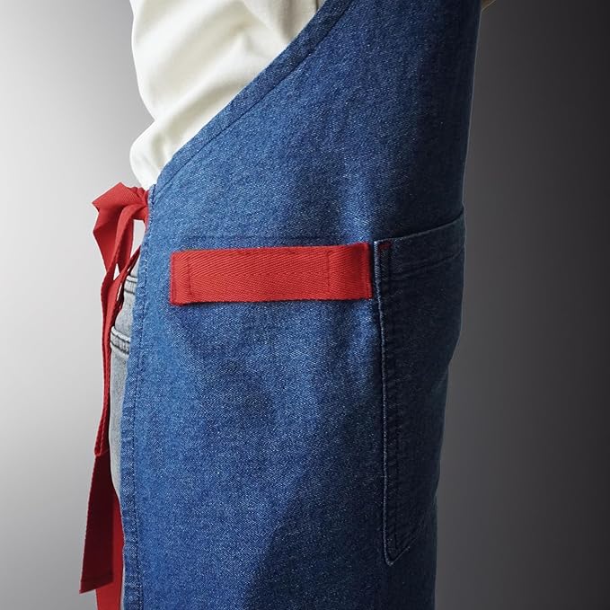 100% Cotton Printed Kitchen Apron with 2 Pockets for Men and Women – Adjustable Chef Apron - Machine Washable
