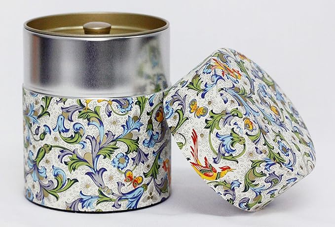 Tea Tin Canister: Florence Collection Wide 7oz (200g) CRT-002, Japan
