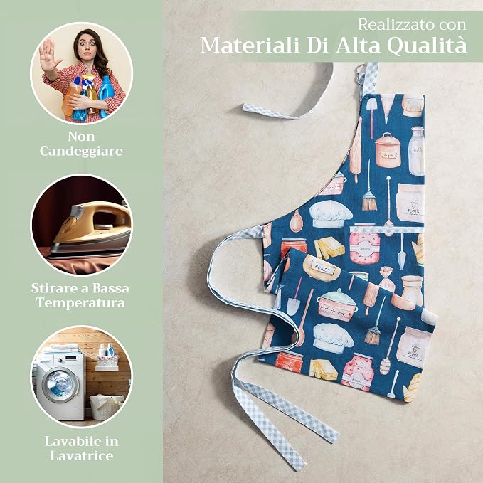 Maison d' Hermine 100% Cotton Apron for women with Pocket Kitchen Chef Apron for Men Cooking Mothers Day Gifts - Image 3