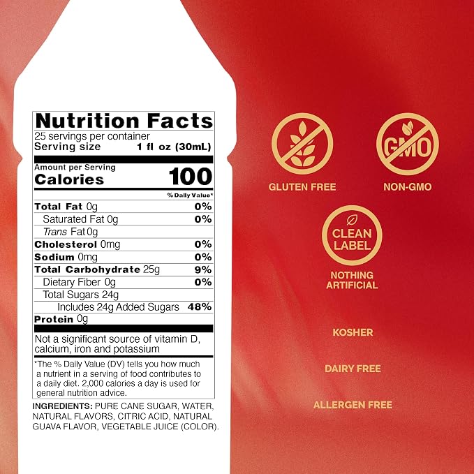 Monin - Guava Syrup | Premium Syrup for Frozen Drinks, Cocktails & More | Clean Label with No Artificial Flavors, No Artificial Preservatives (BPA-Free Glass Bottle, 750 ml) - Image 2