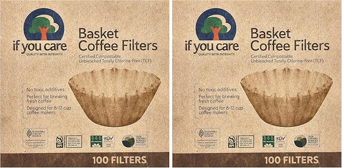If You Care Coffee Filter Baskets,Fits 8-12 Cup Drip Coffee Makers, 100 count (Pack of 2)