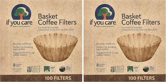 If You Care Coffee Filter Baskets,Fits 8-12 Cup Drip Coffee Makers, 100 count (Pack of 2)