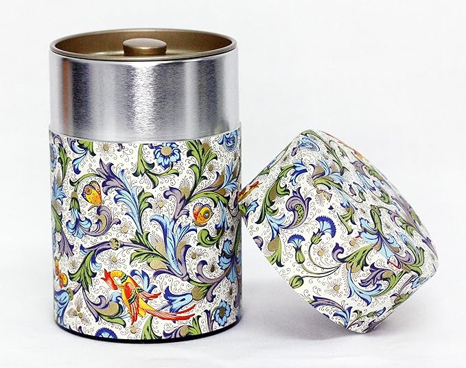 Tea Tin Canister: Florence Collection Long 5.3oz (150g) CRT-002, Japan