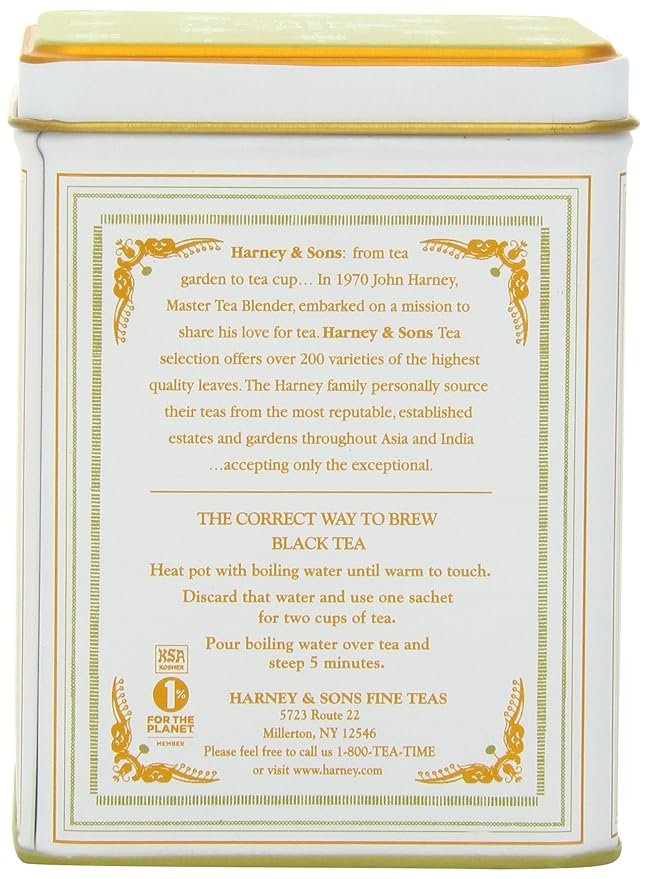 Harney & Sons Darjeeling Black Tea, 20 Sachets of Black Tea | Classic Collection, 20 sachet tin (Pack of 2)