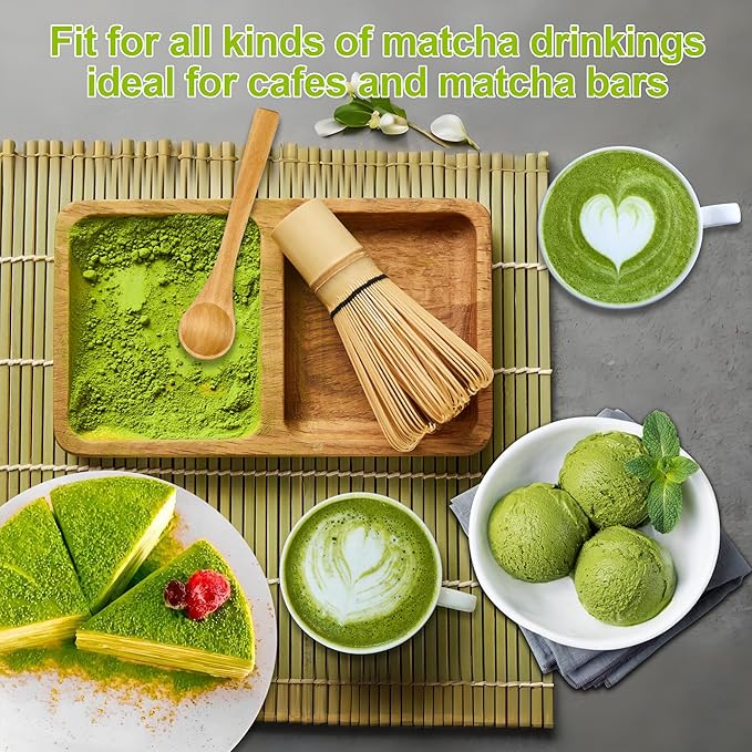 Matcha Whisk Set, Matcha Bowl with Spout, 18oz Ceramic Matcha Tea Bowl (Chawan), Bamboo Matcha Whisk & Spoon, Chasen Holder, Sifter, Japanese Ceremony Matcha Powder Kit, Gift for Women