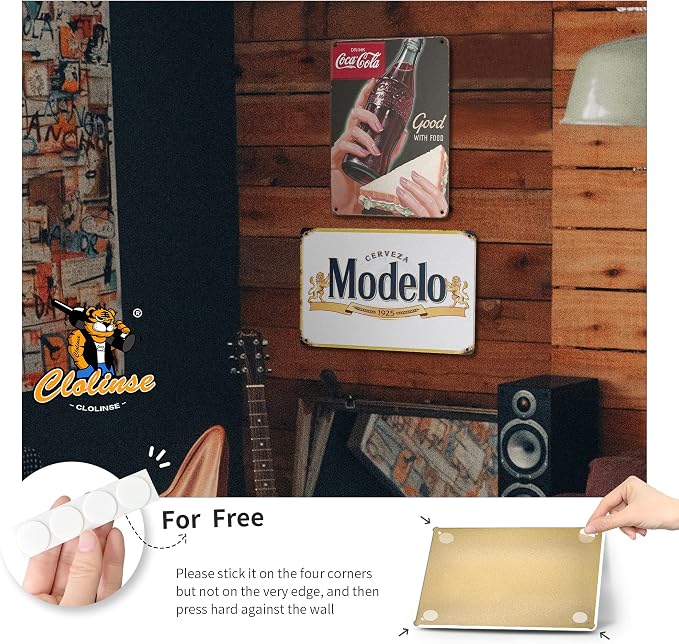 Modelo Beer Signs | Man Cave Decor | Bar Vintage Metal Tin Signs | Garage Retro Funny Cool Things | Wall Poster Stuff For Pub Home House Coffee Shop Room indoor outdoor 8x12 Inch - Image 5