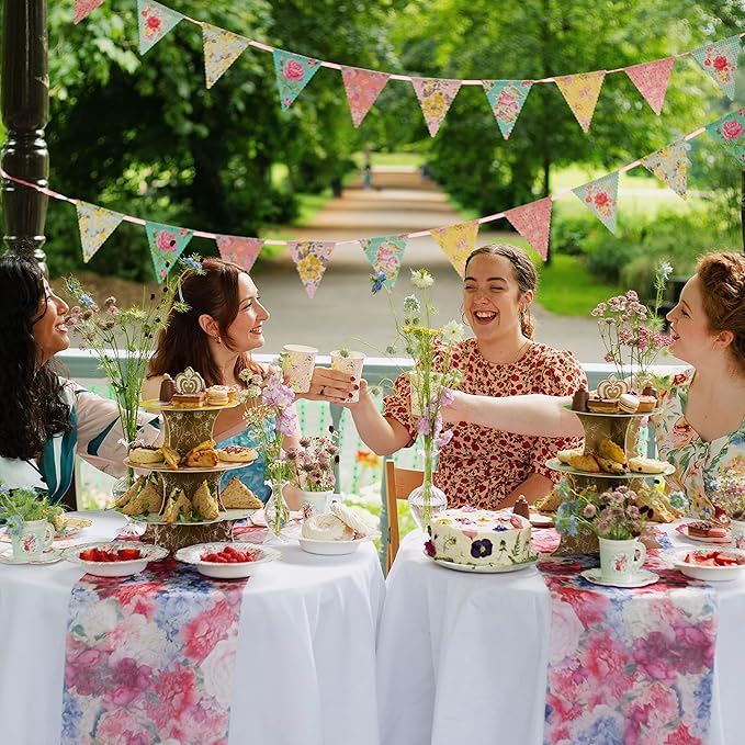 Talking Tables Tea Party Vintage Floral Paper Plates Large | Truly Scrumptious | Also Great For Birthday Party, Baby Shower, Wedding And Anniversary | 4 Count
