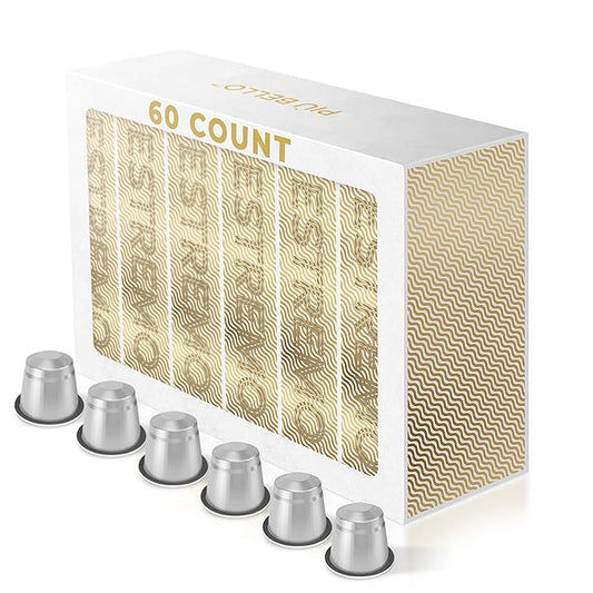Piu Bello Espresso Estremo Coffee Pods – Espresso Coffee Pods for Nespresso Original Machines – Compatible Capsules Pack – Rich & Balanced Taste – Strong Italian Espresso Flavor – Kosher Certified (60 Count, Single Flavor)