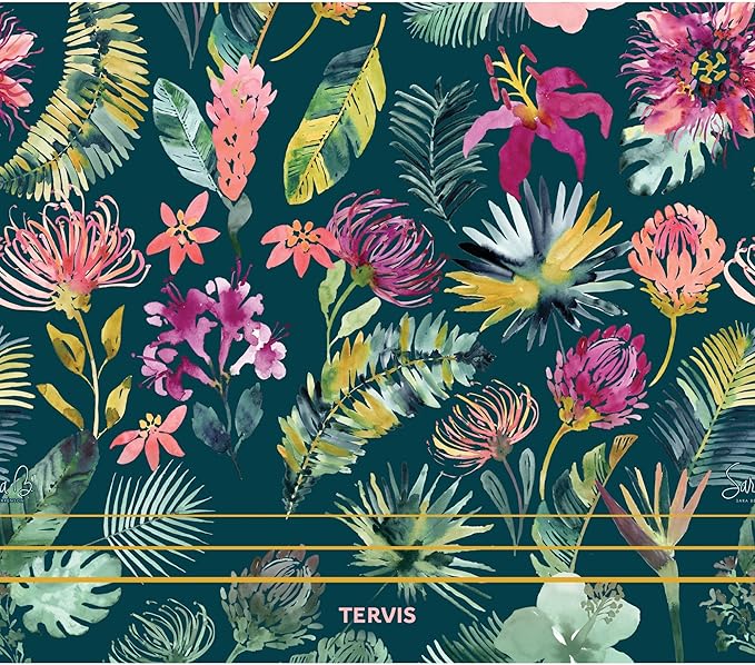 Tervis Venture Water Bottle Sara Berrenson - Kalani Peacock Triple Insulated Tumbler Travel Cup Keeps Drinks Cold & Hot, 36oz, Stainless Steel