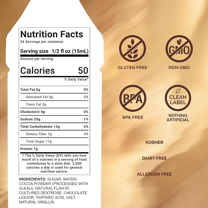 Monin - Gourmet Dark Chocolate Sauce, Velvety and Rich, Great for Desserts, Coffee, and Snacks, Gluten-Free, Non-GMO (12 Ounce) - Image 2
