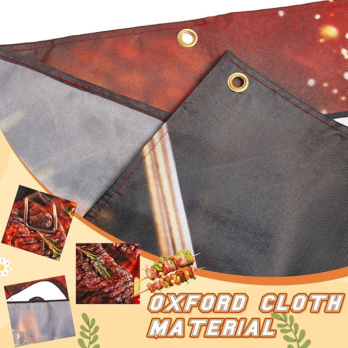 Tegeme Barbecue Banner Sign 2x10 ft/ 24x120 Inch Large Oxford Fabric BBQ Banner Barbecue Birthday Party Decorations Backdrop with 10 Grommets for Easy Hang Indoor Outdoor