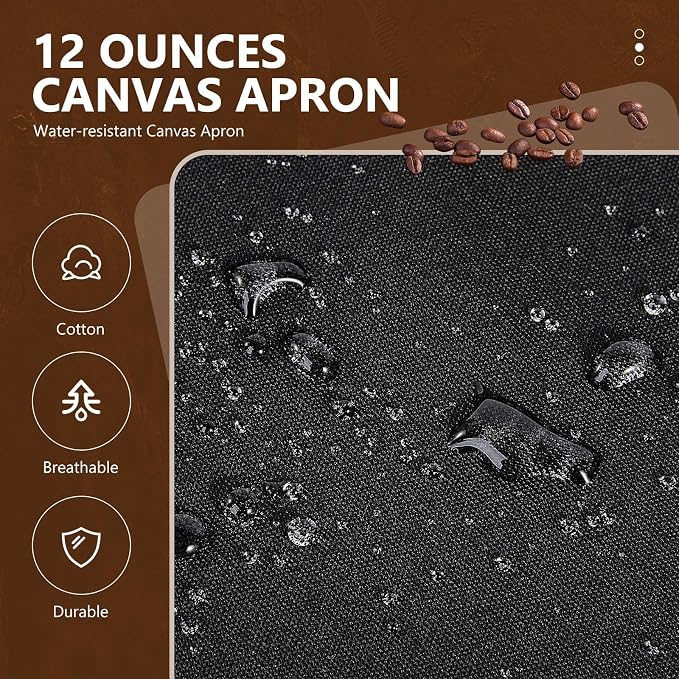 APRONPANDA Chef Apron for Men Women with Pockets Adjustable Strap, Water Repellent Apron for Cooking, Baking - Image 4
