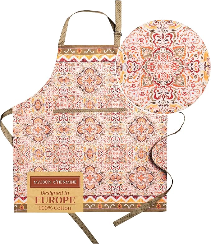 Maison d' Hermine 100% Cotton Apron for women with Pocket Kitchen Chef Apron for Men Cooking Mothers Day Gifts by MaisondHermine