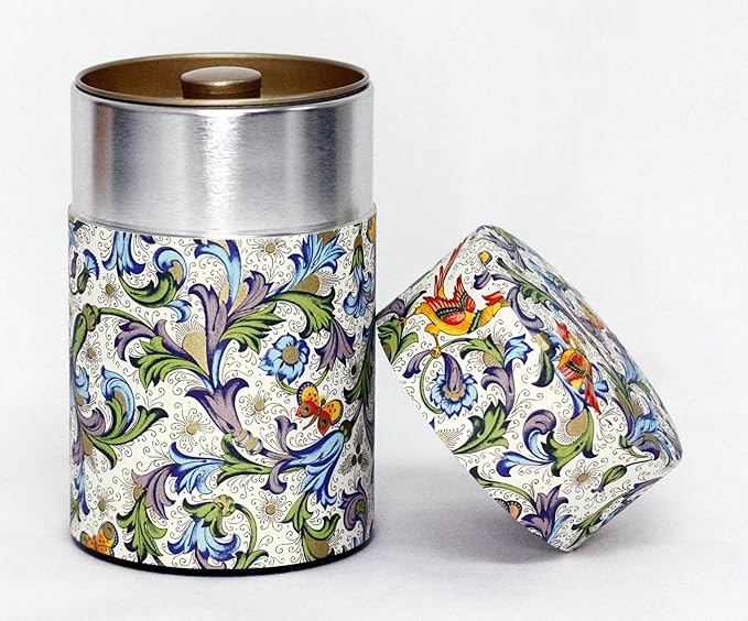 Tea Tin Canister: Florence Collection Long 3.5oz (100g) CRT-002, Japan