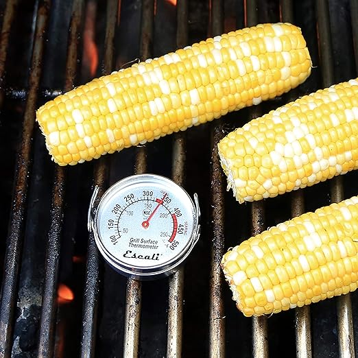 Escali AHG1 Stainless Steel Direct Grill Surface Thermometer, Searing Temperature Zones 100-500F Degree Range NSF Certified