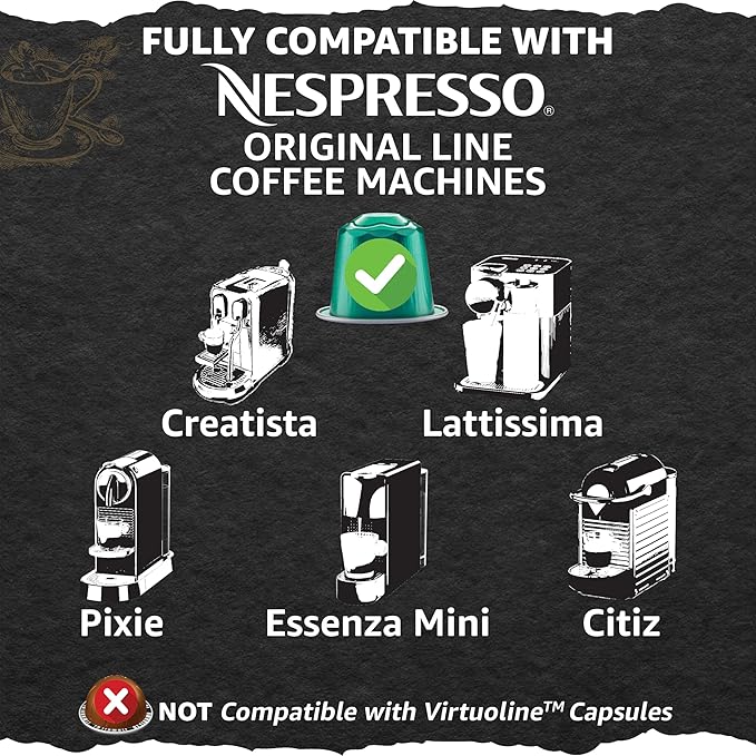 Cellini Caffè Decaffeinato Aluminum Nespresso Pods, 120 Count, Medium Roast Coffee Capsules, 100% Nespresso Original Machine Compatible