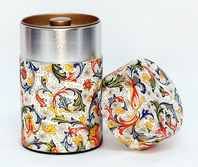 Tea Tin Canister: Florence Collection Long 3.5oz (100g) CRT-001, Japan