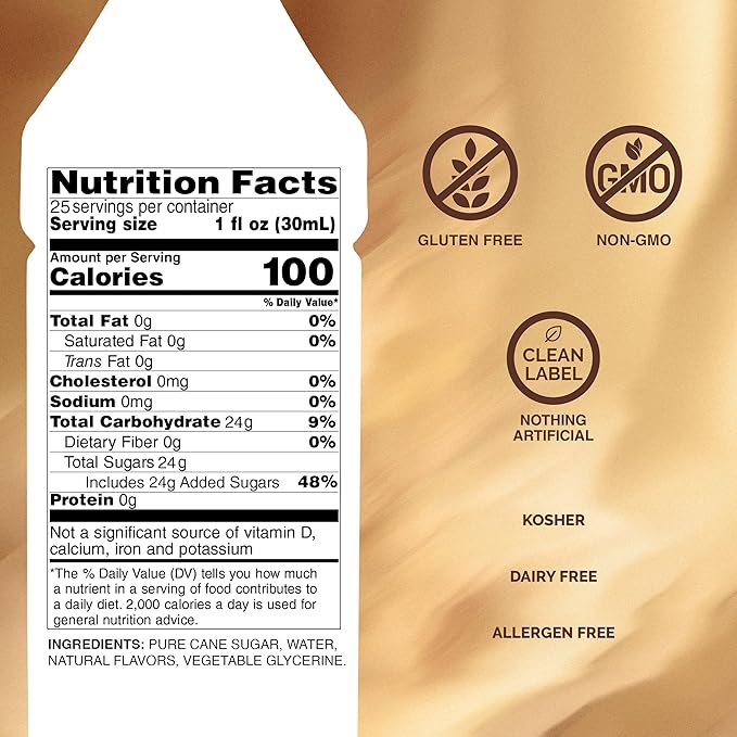 Monin - Cookie Butter Syrup, Great for Coffees, Lattes, and Mochas, Gluten-Free, Vegan, Non-GMO (750 ml)
