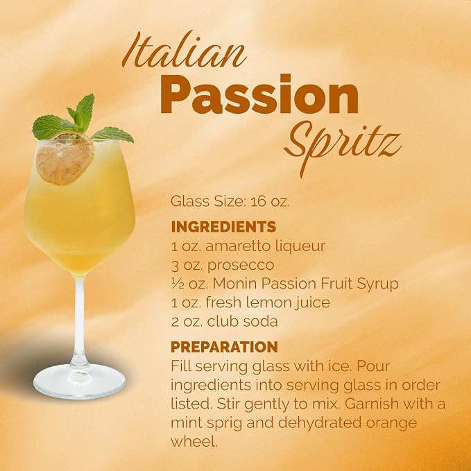 Monin - Passion Fruit Syrup, Sweet Tropical Flavors, Great for Teas, Sodas, & Cocktails, Natural Flavors, No Artificial Sweeteners or Ingredients, Gluten-Free, Vegan, Non-GMO, Clean Label (1 Liter) - Image 5
