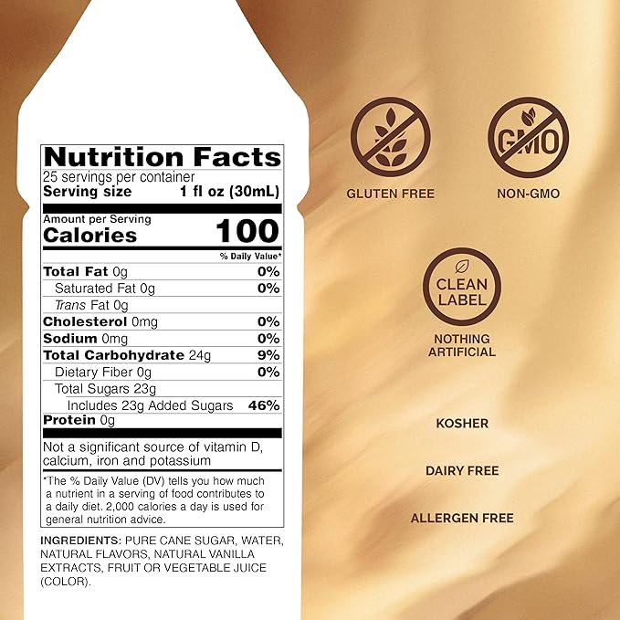 Monin - Vanilla Syrup | Pure & Rare Madagascar Vanilla, Premium Syrup for Coffee, Lattes & More | Clean Label with No Artificial Flavors, No Artificial Preservatives (BPA Free Bottle, 25.4 fl oz)
