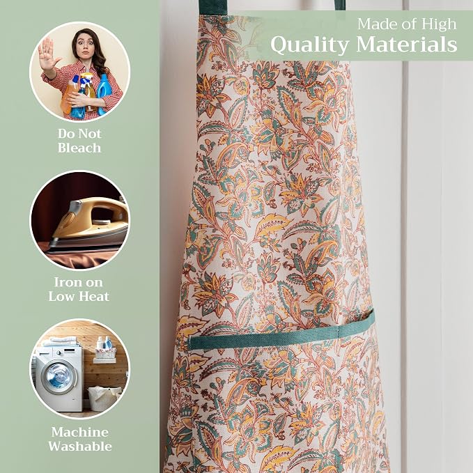 Maison d' Hermine 100% Cotton Apron for women with Pocket Kitchen Chef Apron for Men Cooking Mothers Day Gifts - Image 3