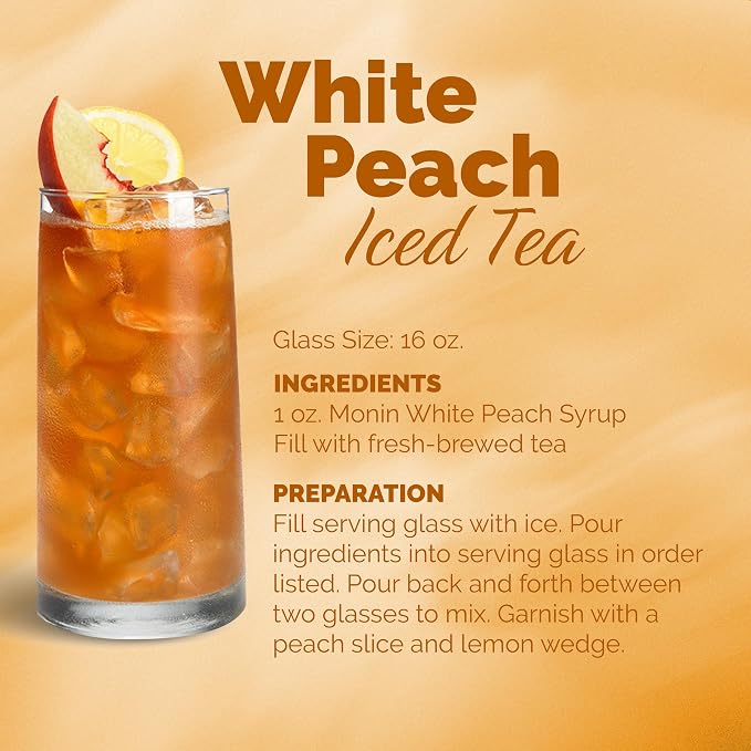Monin - White Peach Syrup, Juicy Ripe Peach Flavor, Perfect for Cocktails, Mocktails, Iced Teas, & Smoothies, Gluten-Free, Non-GMO (1 Liter) - Image 5
