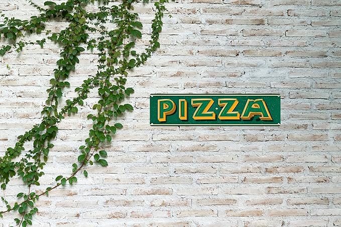 Vintage Tin Sign Retro Metal Pizza Signs For Home Decor Stylish Wall Art Plaques Gift For Home Bathroom Kitchen And Gothic Wall Decor In Every Room 4x16 In