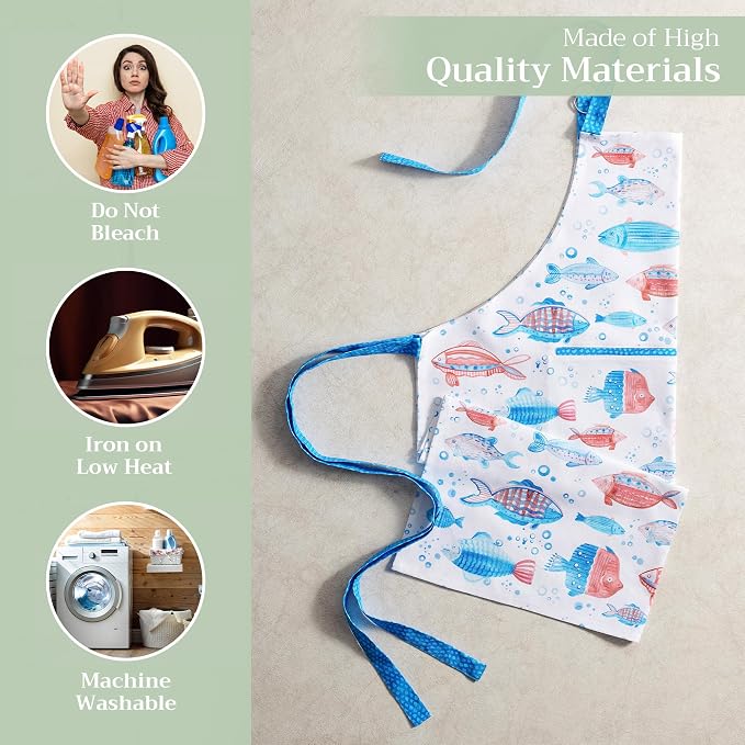 Maison d' Hermine 100% Cotton Apron for women with Pocket Kitchen Chef Apron for Men Cooking Mothers Day Gifts - Image 3