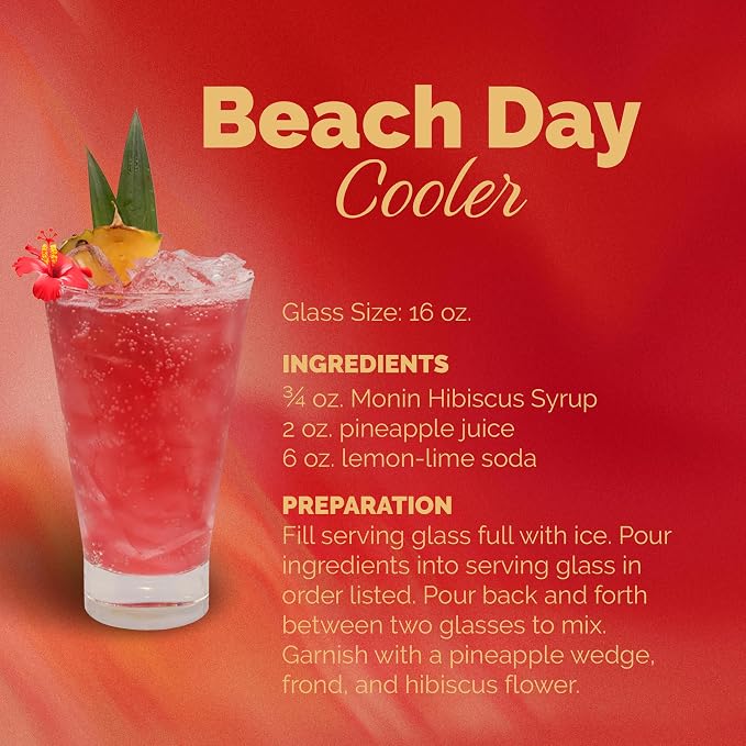 Monin - Hibiscus Syrup, Unique Floral Flavor, Great for Cocktails, Teas, & Lemonades, Gluten-Free, Non-GMO (1 Liter) - Image 5